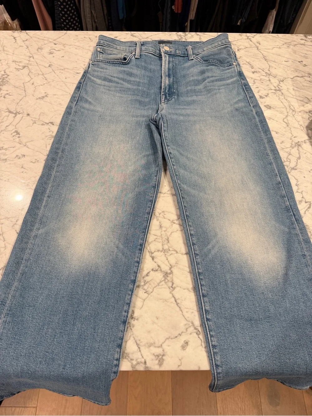 MOTHER Light Blue Wide Leg Jeans